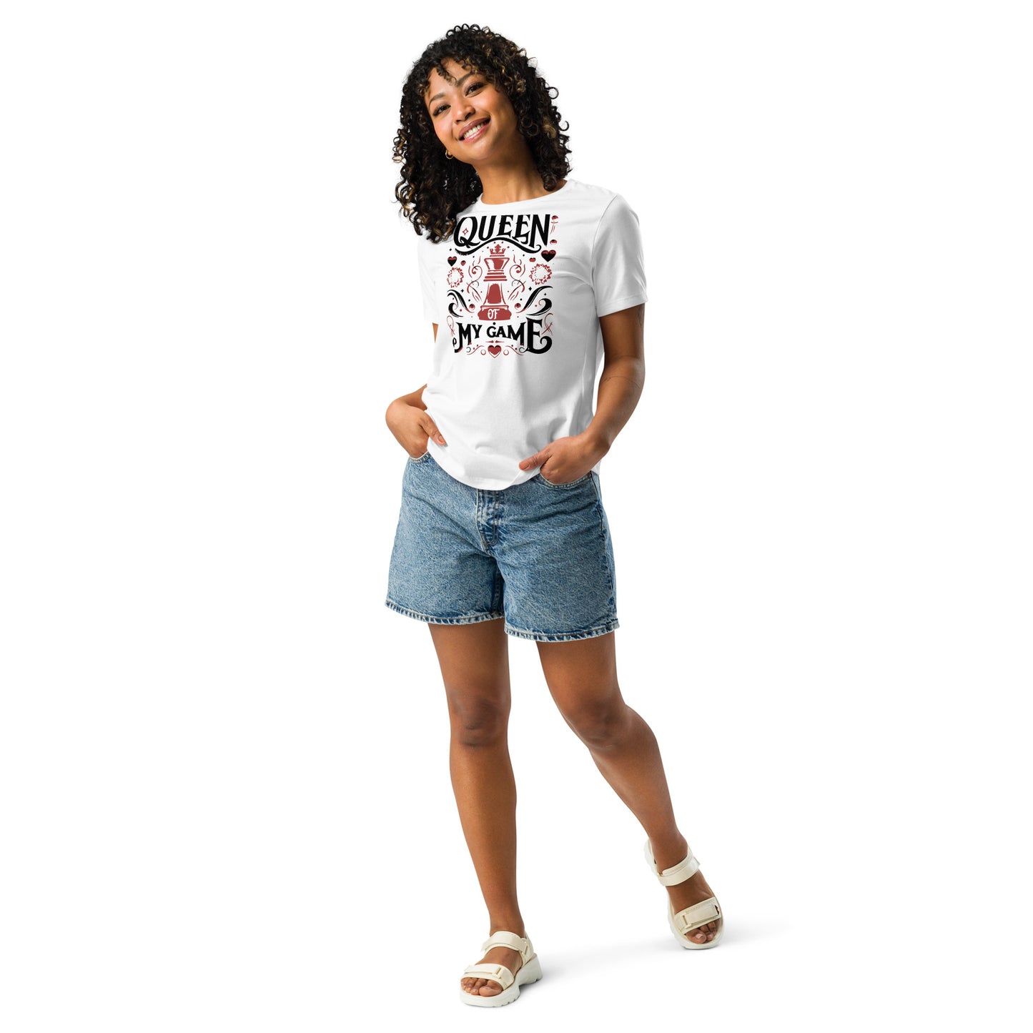 Queen of My Game Women's Relaxed T-Shirt - White