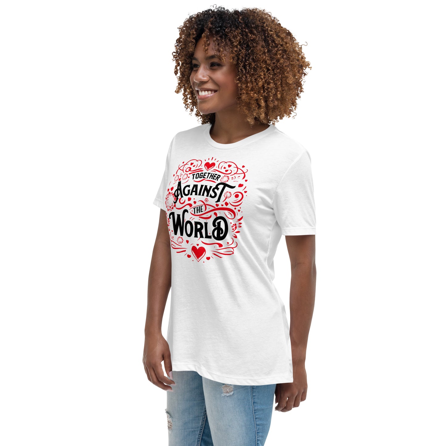 Together Against the World Women's Relaxed T-Shirt - White