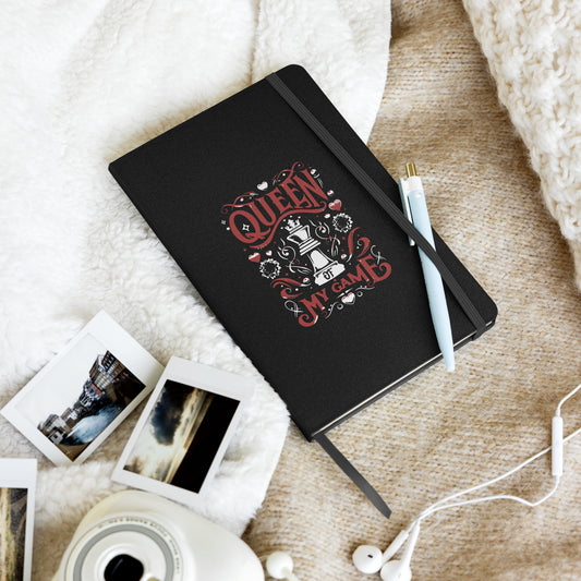 Queen Of My Game Hardcover bound notebook - Black