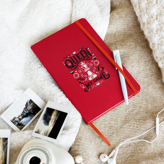 Queen Of My Game Hardcover bound notebook - Red