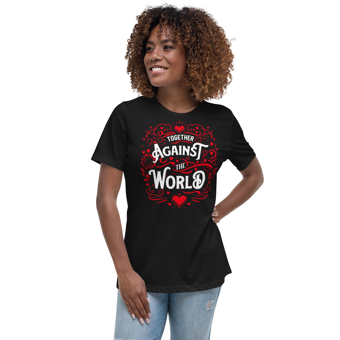 Together Against the World Women's Relaxed T-Shirt - Black