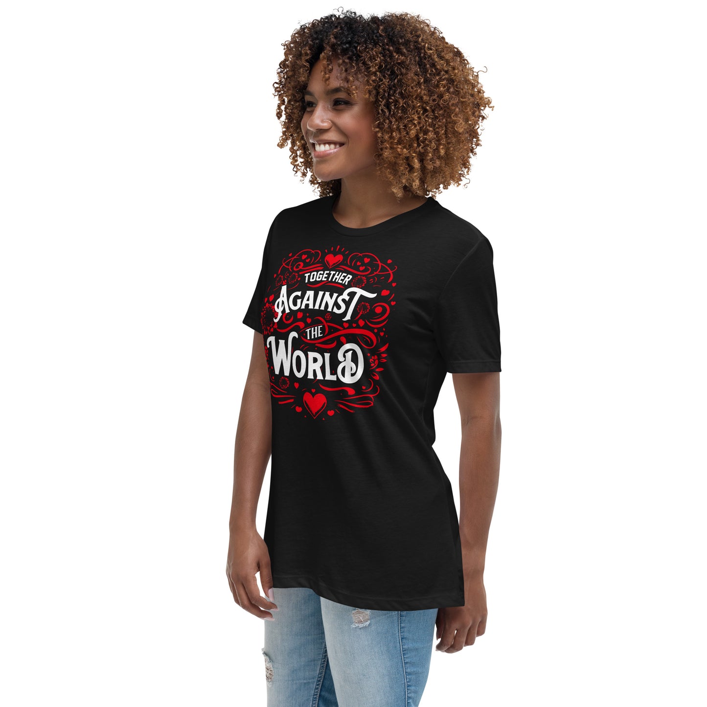 Together Against the World Women's Relaxed T-Shirt - Black